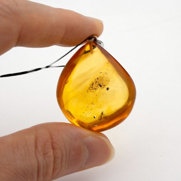Baltic Amber Pendant with Insect Inclusion, 100% Natural Golden Amber stone 11gr - Picture 5 of 8